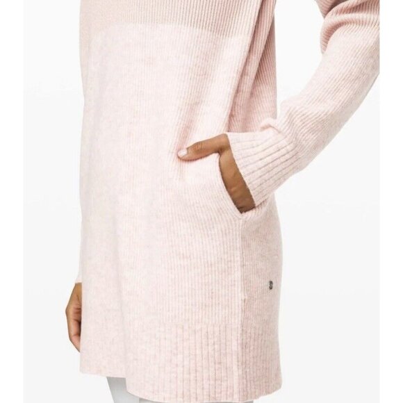 Lululemon Restful Intention Sweater Ribbed Long Sleeve Pockets Pink Size S - Picture 4 of 7